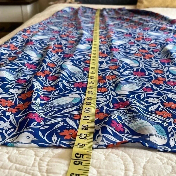 Old Navy Dress Long Women Small Bird Floral Print Blue Sleeveless Lined Cottage - Picture 9 of 17